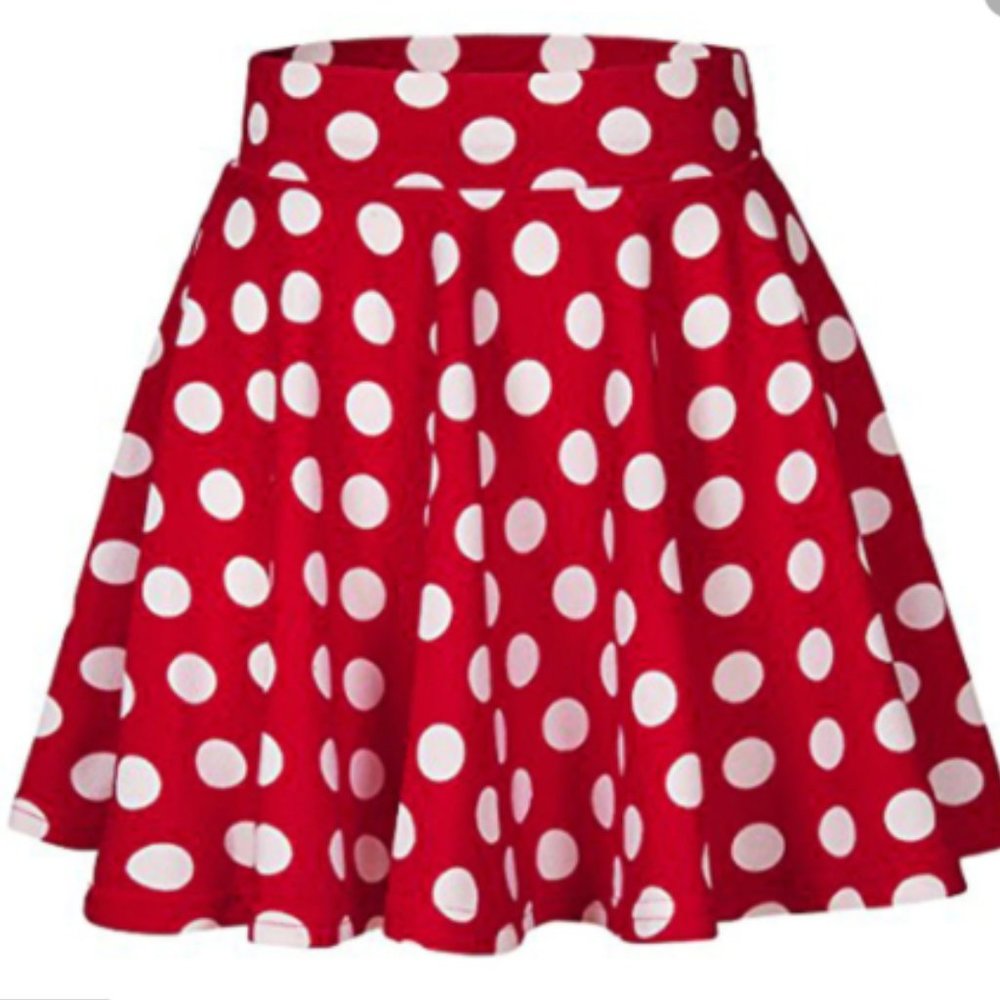 Red Skirt With White Polka Dots